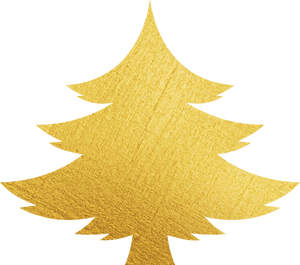 Pine Tree Big Christmas Buildable Gold Foil Holiday Elements